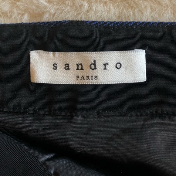 Sandro blue and black twill skirt - Picture 8 of 9